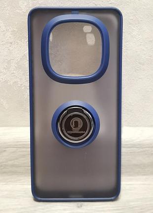 Чехол xiaomi redmi note 14 pro plus 5g goospery ring с магнитом синий
