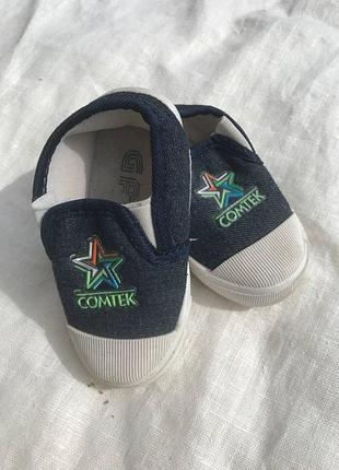 Мокасины детские джинс со звездой "comtek". размер 25. стелька 15.5см