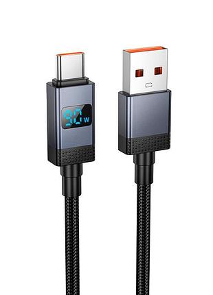 Кабель hoco x118 type-c generic charging data cable with display 1m 5a
