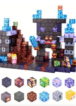 Магнитный конструктор minecraft варден в подземном замке майнкрафт блоки 100 кубиков