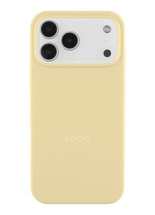 Силиконовый чехол с закрытым низом apple iphone 17 pro silicon case #51 mellow yellow