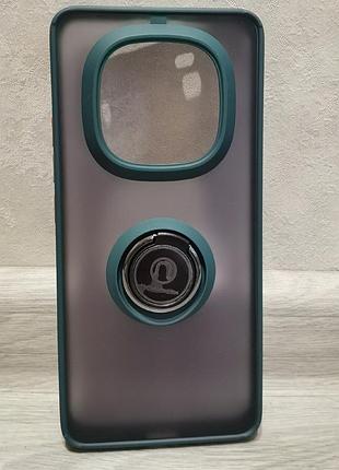 Чехол xiaomi redmi note 14 pro plus 5g goospery ring с магнитом оливковый