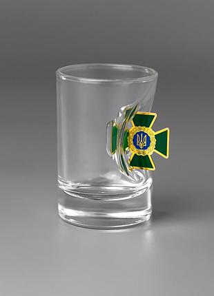 Рюмка стеклянная для водки со вставкой гпсу / оригинальные рюмки и стопки для алкоголя 50 мл в подарок