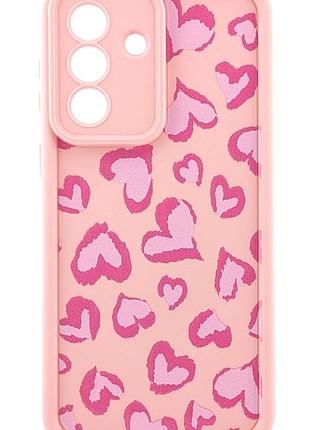 Чехол shock case print для телефона samsung galaxy a57 / a576 бампер силиконовый розовый с рисунком сердца