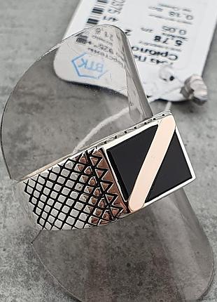 Мужские кольца больших размеров с золотом. серебряные перстни печатки 925 22.5 размер