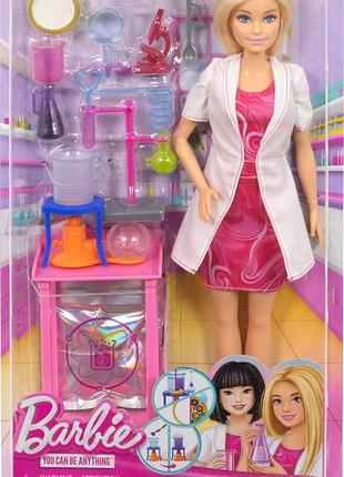 Уцінка barbie scientist doll color-change jcr70 mattel барбі лялька барбі вчений лабораторія ігровий набір
