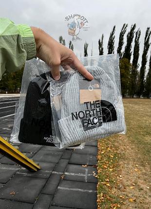 Шапка the north face | зимняя шапка tnf | зимняя шапка тнф серый