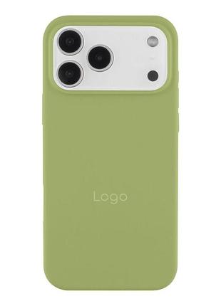 Силиконовый чехол с закрытым низом apple iphone 17 pro max silicon case #01 lightn green