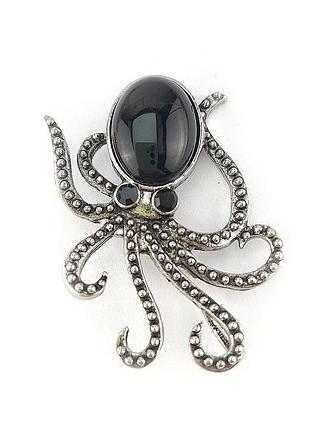 Брошка-подвеска осминог агат 5*3см бр16500-5