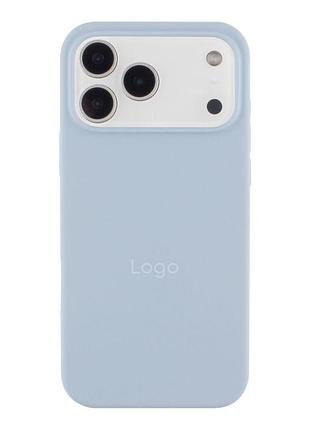 Силиконовый чехол с закрытым низом apple iphone 17 pro silicon case #43 ice blue