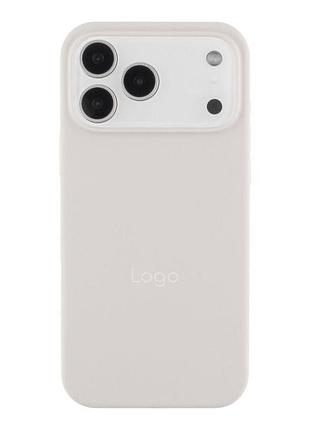 Силиконовый чехол с закрытым низом apple iphone 17 pro silicon case #09 white