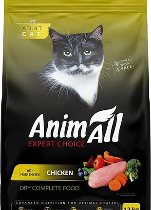 Animall сухой корм для котов со свежей курицей 12 кг