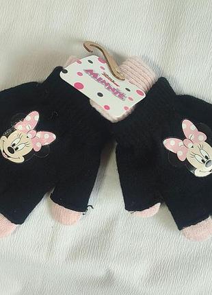 Перчатки зимові для дівчинки disney minnie mouse (розмір m, 6-7 років)