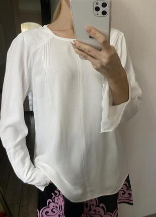 Белая простая легкая блуза в офис на s m4 фото