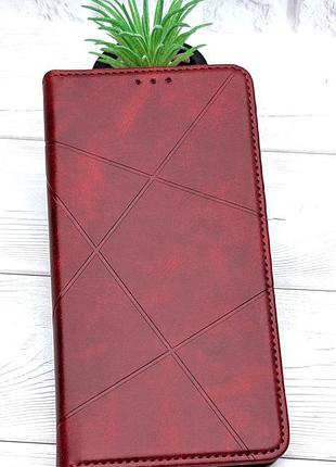 Чехол книжка business leather для samsung galaxy a57 / a576 на магните с подставкой красный