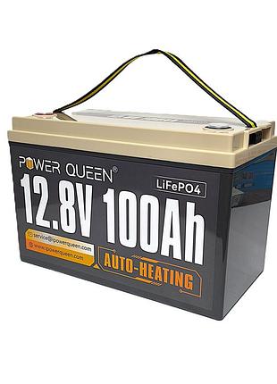 Літій-залізо-фосфатна акумуляторна батарея power queen lifepo4 12.8v 100ah 1280wh з bms 100a, ресурс 4000 циклів