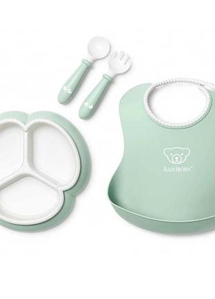 Набор детской посуды babybjorn 4 эл. powder green