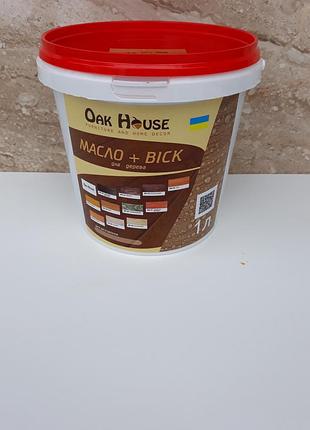 Масло льняное с воском oak house для дерева цвет сосна 1 л