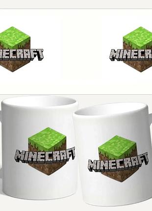 Кружка с принтом логотип minecraft — пиксельные приключения каждый день