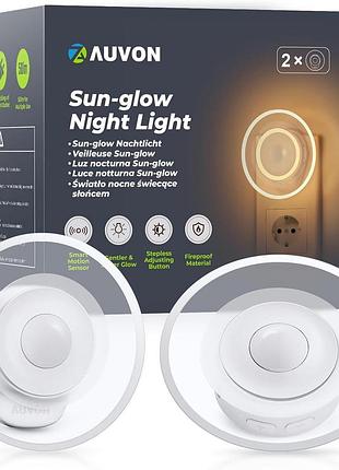 Нічник акумуляторний auvon sun-glow із датчиком руху, світлодіодний світильник з регулюванням яскравості, тепле світло