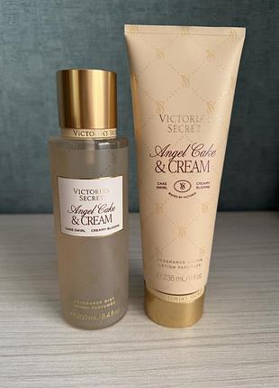 Набір міст (спрей) та лосьйон для тіла victoria’s secret angel cake & cream. вікторія сікрет
