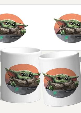 Чашка з принтом "маленький йода" (star wars) — подарунок для шанувальників зоряних війн