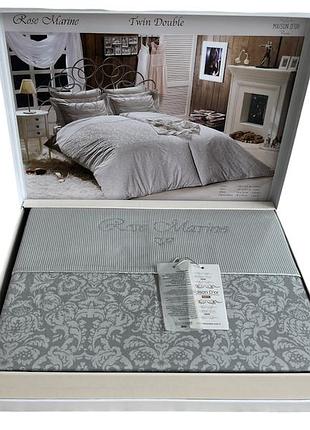 Комплект постельного белья maison d'or rose marine grey сатин 220-160*2 см серый