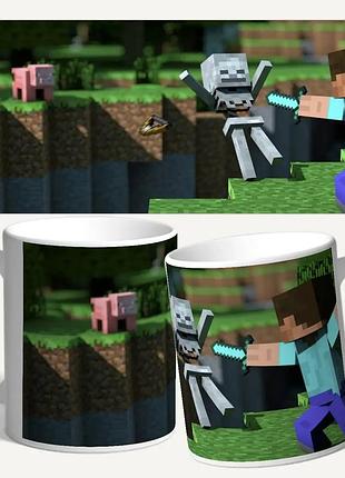 Кружка с принтом minecraft — игра, что вдохновляет