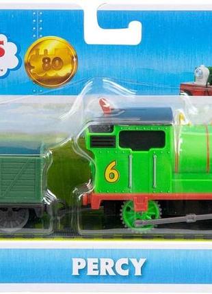 Класичний моторизований поїзд персі з ювілейної серії до 80-річчя thomas & friends оригінал fisher-price