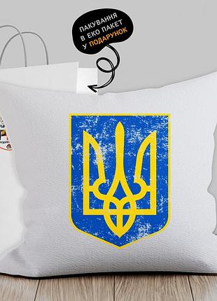 Подушка з патріотичним принтом "герб україні"