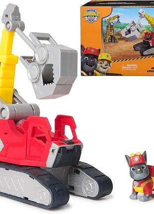 Щенячий патруль кремез і команда мега-кран чарджера з фігуркою paw patrol rubble & crew charger's mega power crane