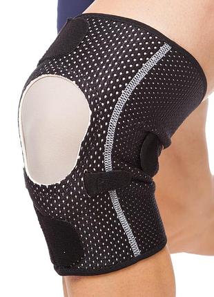 Наколенник полужесткий grande gs-1640 1шт черный-серый