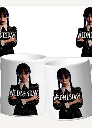 Чашка с принтом wednesday/уэнздей. для фанатов wednesday
