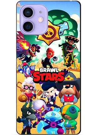 Силиконовый чехол бампер для iphone 12 mini с картинкой бравл силовая лига нокаут леон ворон