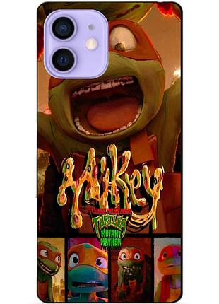 Силиконовый чехол бампер для iphone 12 mini с рисунком майки mikey черепашки ниндзя