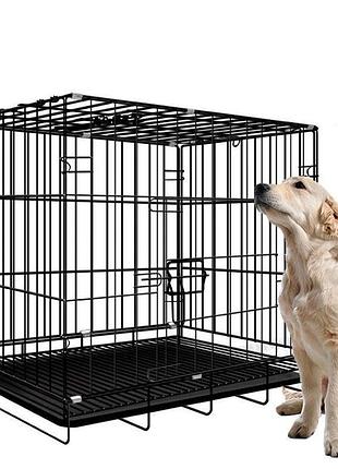 Клетка для собак и кошек springos 76 x 57 x 48 см l размер (pa30)