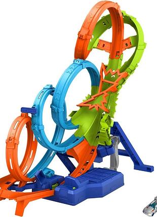 Трек hot wheels action 4-loop crash out: безумные виражи и петли