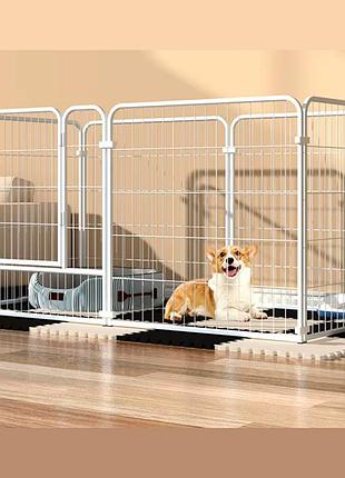 Металевий манеж вольєр для цуценят springos 120 x 60 x 60 см білий