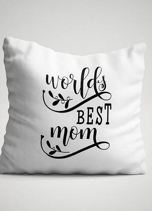 Подушка с принтом для мамы "world best mom"