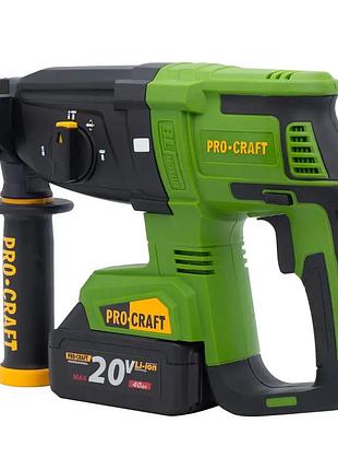 Перфоратор procraft pha40 — 20 в, 2.6 дж, безщітковий sds+, 3 режими