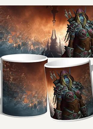 Чашка/кружка с принтом игры world of warcraft shadowlands