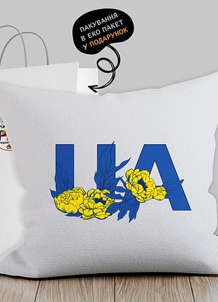 Подушка с патриотическим изображением "ua. ukraine. україна"