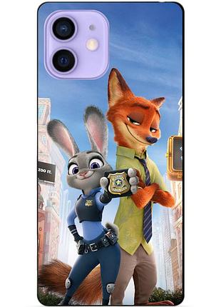 Силиконовый чехол бампер для iphone 12 mini с рисунком джуди зверополис zootopia