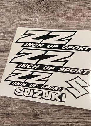 Белые с черным наклейки на мотоцикл мопед скутер сузуки suzuki зз 12 zz