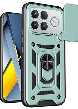 Чехол fiji camera defence для poco f8 ultra бампер с защитой камеры и подставкой green