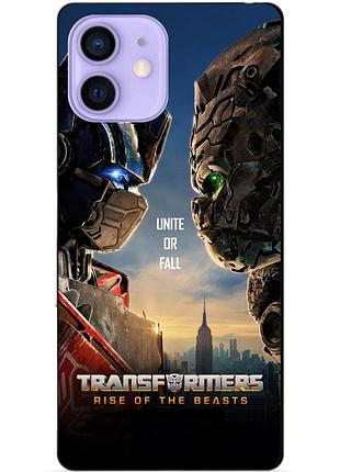 Силиконовый чехол бампер для iphone 12 mini с рисунком звероботы трансформеры transformers