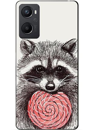 Силіконовий чохол бампер для oppo a96 з малюнком єнот