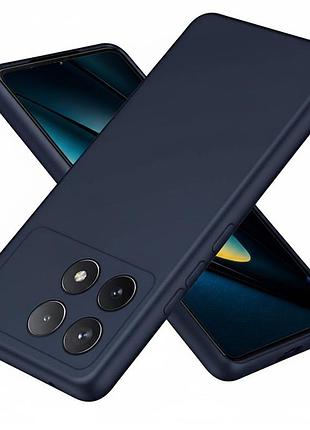 Чехол fiji full soft premium для poco x6 pro 5g противоударный бампер с микрофиброй dark blue
