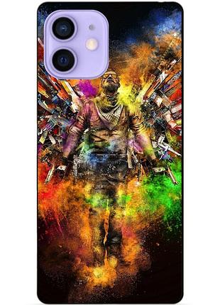 Силиконовый чехол бампер для iphone 12 mini с рисунком воин контр-страйк counter-strike
