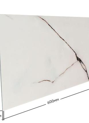 Стінова самоклеюча рет плитка білий онікс 600*300*2 mm